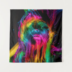 Innovative Lightpainting Portrait Kunst, Dichtung  Wandteppich