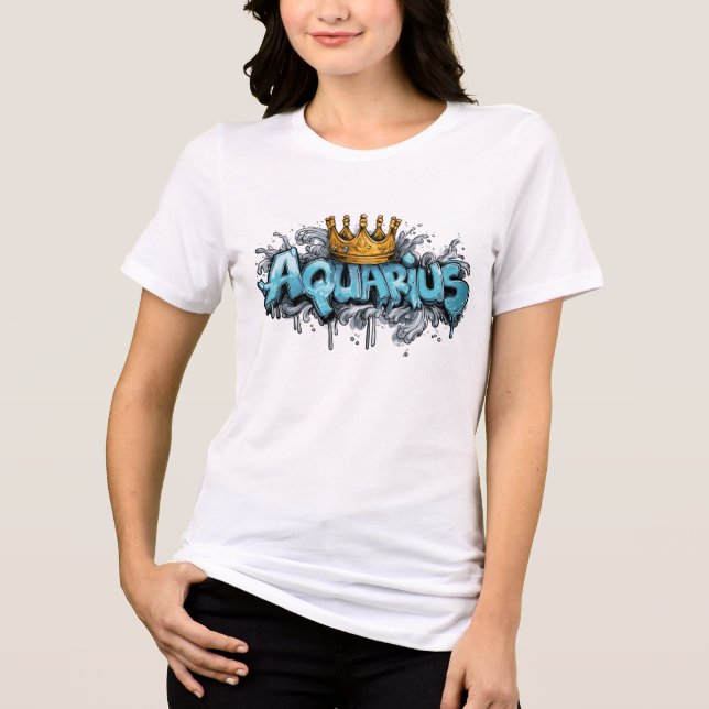 Innovatives Aquarius Zodiac Graffiti Airbrush Tri-Blend Shirt (Vorderseite)