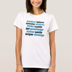 Innovator Gamechanger Visionary Dreamer Tag Cloud T-Shirt