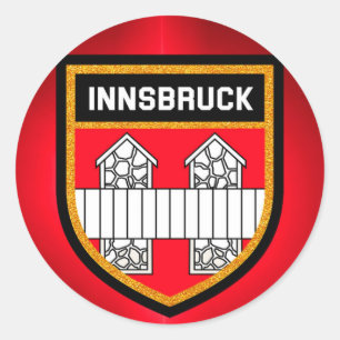 Innsbruck-Flagge Runder Aufkleber