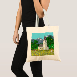 Innsbruck Landschaft Whimsikkunst Tragetasche