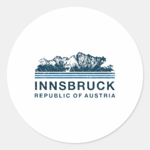 Innsbruck Österreich Berge Österreichisches Skifah Runder Aufkleber