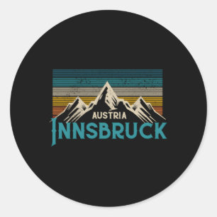 Innsbruck Österreich Skifahren Runder Aufkleber