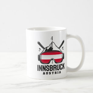 Innsbruck Österreich Skigebiet Retro-Skifahren  Kaffeetasse