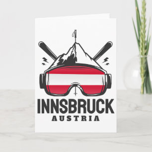 Innsbruck Österreich Skigebiet Retro Skifahren Karte