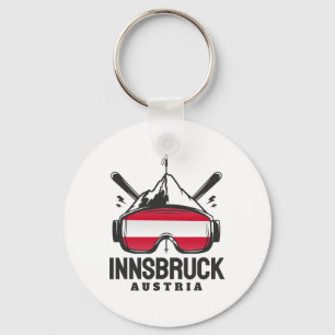 Innsbruck Österreich Skigebiet Retro-Skifahren Schlüsselanhänger