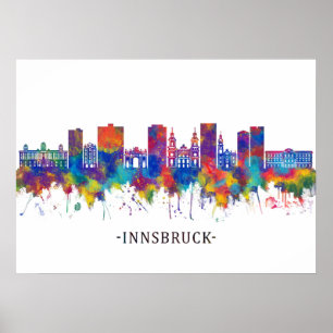 Innsbruck Österreich Skyline Poster