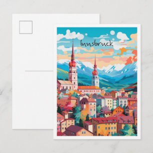 Innsbruck Österreich Vintage Reise Kunst Postkarte