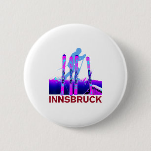 Innsbruck Skifahren & Snowboarden Retro 90er Button