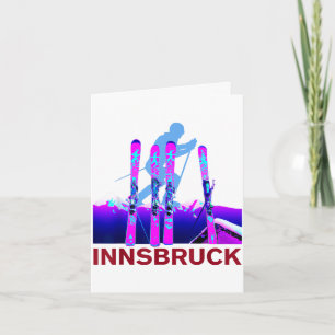 Innsbruck Skifahren & Snowboarden Retro 90er Karte