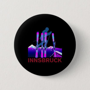 Innsbruck Skifahren und Snowboardfahren Retro 90er Button