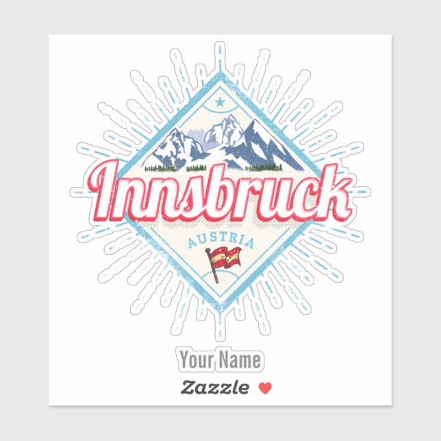 Innsbruck Tirol Österreich Retro Alpen Vintag Aufkleber (Blatt)
