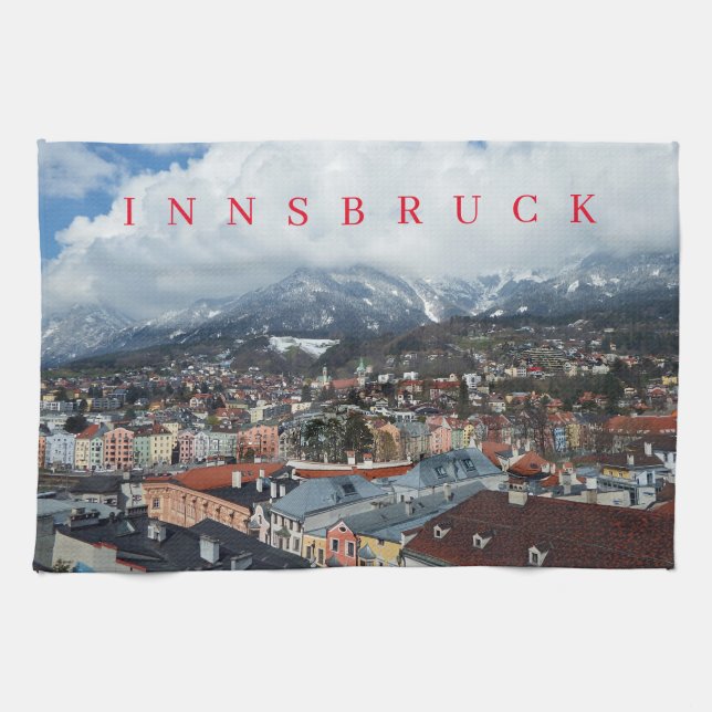 Innsbruck vue panoramique serviette de thé (Horizontal)
