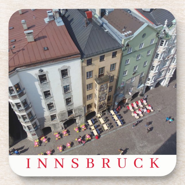 Innsbrucker Gebäude mit Blick auf Untersetzer (Vorderseite)