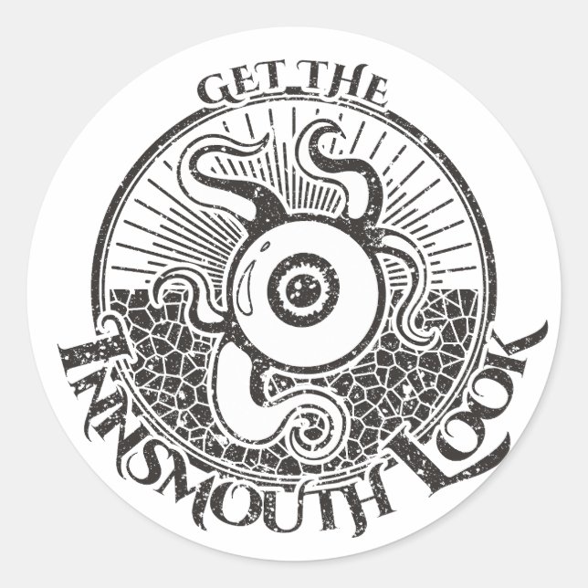 Innsmouth Look Tentacle Lovecraftian Runder Aufkleber (Vorderseite)
