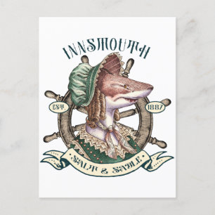 Innsmouth Salt & Sable - Shark Lady Feiertagspostkarte