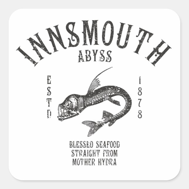 Innsmouth Seafood Tiefseefische Viperfisch Quadratischer Aufkleber (Vorderseite)