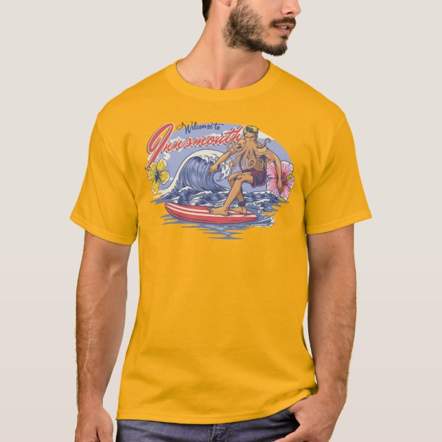 Innsmouth Surfing Lovecraft T-Shirt (Vorderseite)