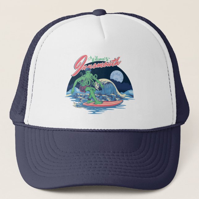 Innsmouth Surfing Lovecraft Truckerkappe (Vorderseite)