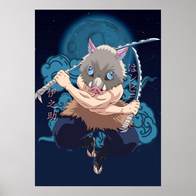 Inosuke Hashibira  Kimetsu No Yaiba Poster (Vorne)