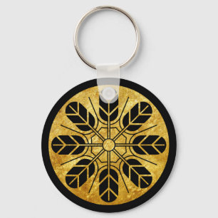 Inoue Japan Clan Kamon Mon Imitats Gold Black Schlüsselanhänger