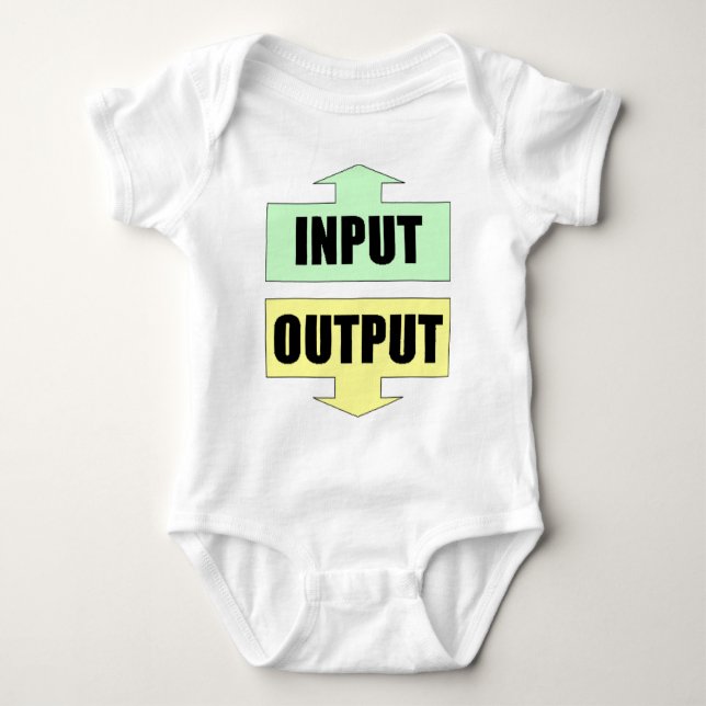 Input_Output_Green_Yellow Baby Strampler (Vorderseite)