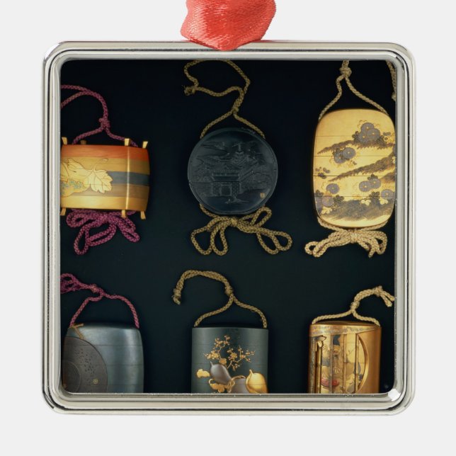 Inro-Hüllen, 19. Jahrhundert Silbernes Ornament (Vorne)