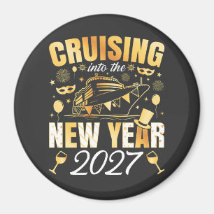 Ins neue Jahr 2027 cruisen Kreis Magnet