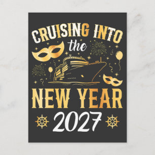Ins neue Jahr 2027 cruisen Postkarte