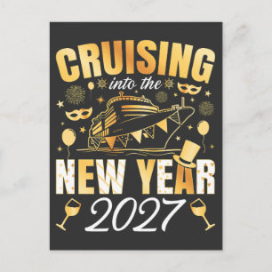 Ins neue Jahr 2027 cruisen Postkarte