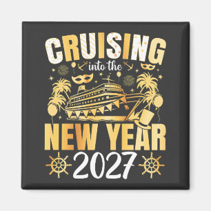 Ins neue Jahr 2027 cruisen Quadrat Magnet