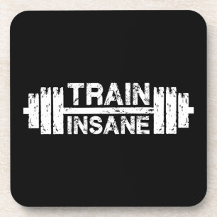 Insane - Barbell, Fitnessraum, Workout Inspiration Getränkeuntersetzer