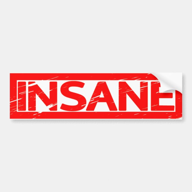 Insane Briefmarke Autoaufkleber (Vorne)