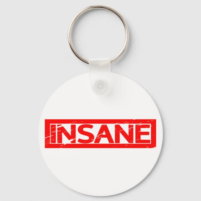 Insane Briefmarke Schlüsselanhänger (Vorderseite)