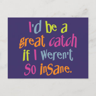 Insane Catch benutzerdefinierte Farbpostkarten Postkarte