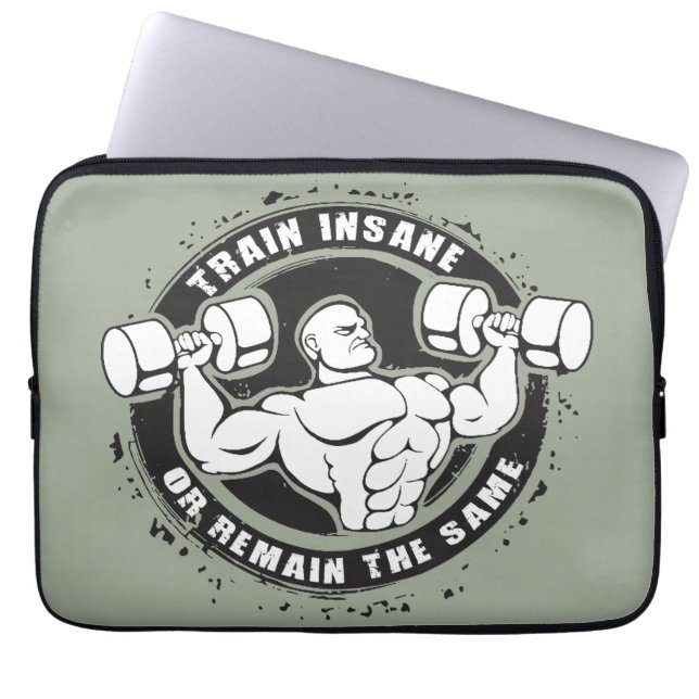 Insane oder bleibende Bodybuilding Laptopschutzhülle (Vorderseite)