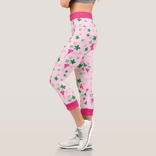 Insanely Pink Floral Botanic Capri Leggings (Links)
