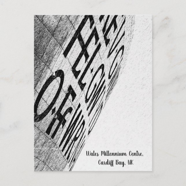 Inschriftenarchitektur für Schwarz und Weiß Postkarte (Vorderseite)