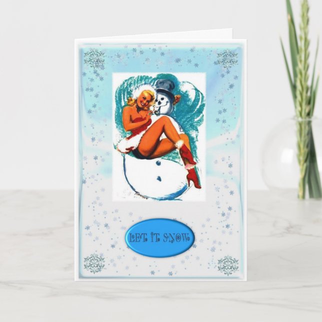 INSCRIVEZ LA CARTE DE NOËL FILLE ET NEIGE (Devant)