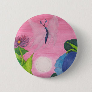 Insect Butterfly Transformation Painting Artwork Button