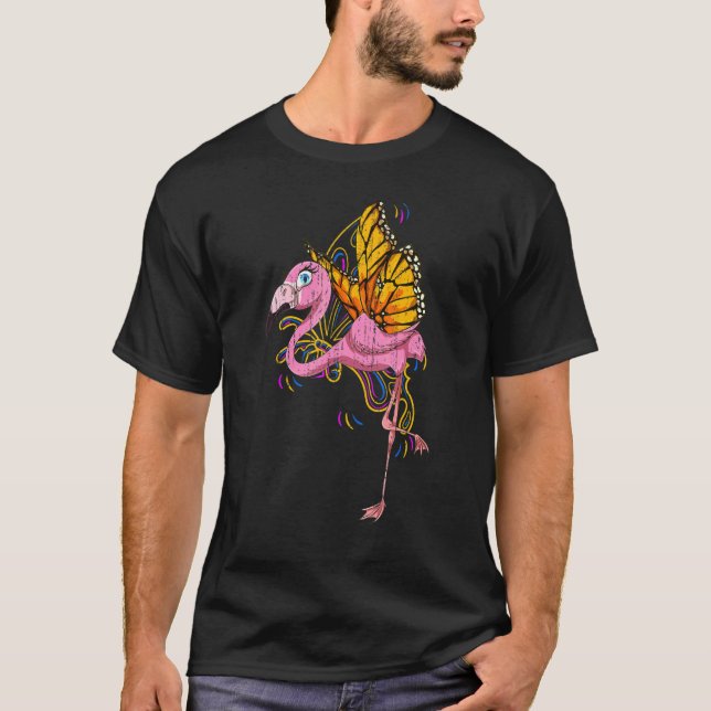 Insect Butterfly Zootier Vogel Lover Niedlich Pink T-Shirt (Vorderseite)