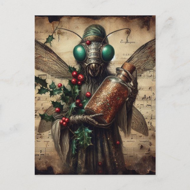Insect Christmas Fairy Postkarte (Vorderseite)