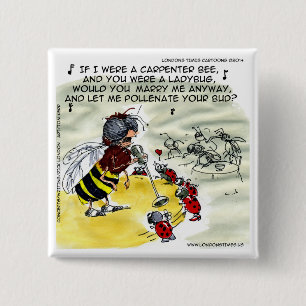 Insect Nightclub Singers Funny Button