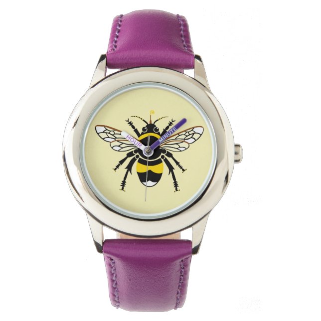 Insekt - Hummeln - Natur - Wildtiere - Gelb Armbanduhr (Vorderseite)