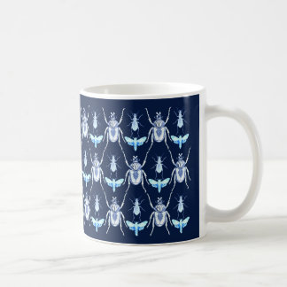 Insekten-Entwurf, Goliath + Motten, blau Kaffeetasse