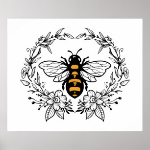 Insekten für niedliche Bienen Poster