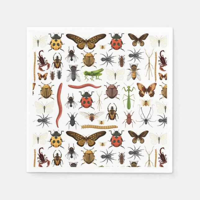 Insekten-Geburtstagspapier Serviette (Vorderseite)