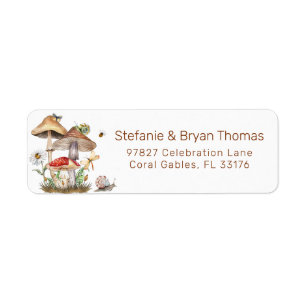 Insekten & Mushroom Baby Shower Label Whimsical