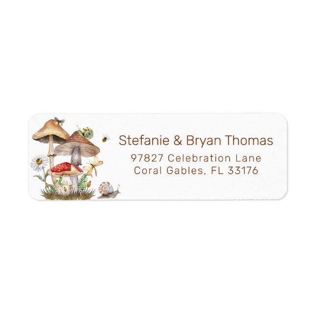 Insekten & Mushroom Baby Shower Label | Whimsical  (Vorne)