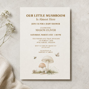 Insekten Pilz Wald Natur Baby Shower Einladung
